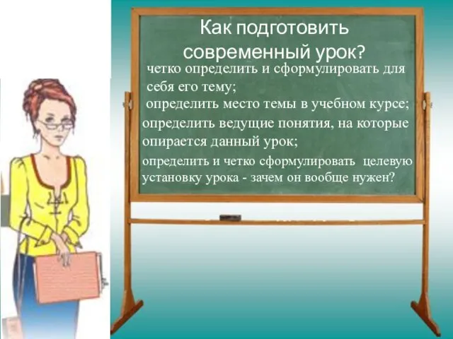 Как подготовить современный урок? четко определить и сформулировать для себя его тему;