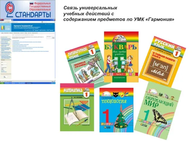 Связь универсальных учебных действий с содержанием предметов по УМК «Гармония»