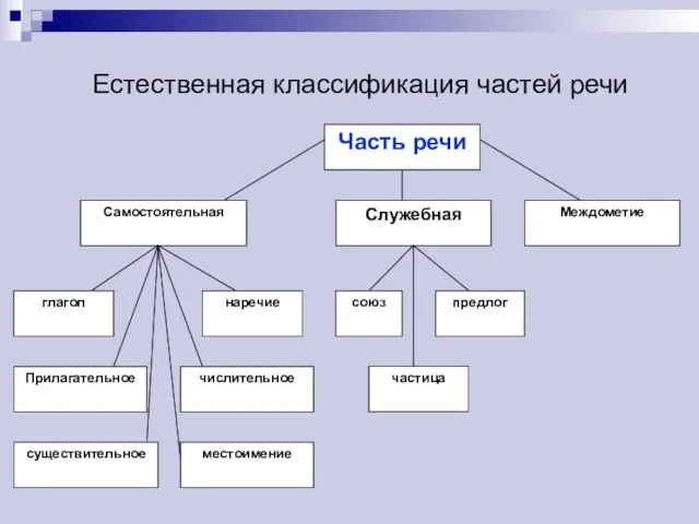 Естественная классификация частей речи