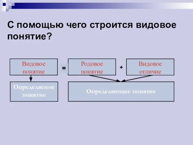 С помощью чего строится видовое понятие?