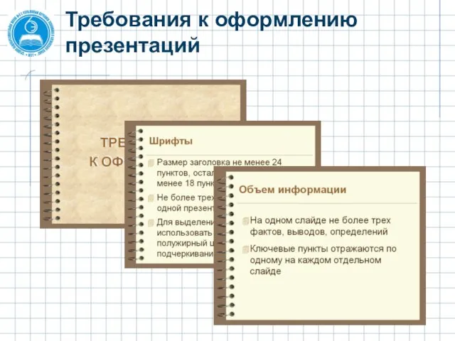 Требования к оформлению презентаций