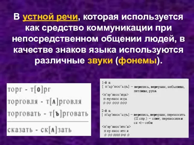 В устной речи, которая используется как средство коммуникации при непосредственном общении людей,