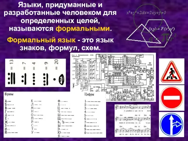 Языки, придуманные и разработанные человеком для определенных целей, называются формальными. Формальный язык