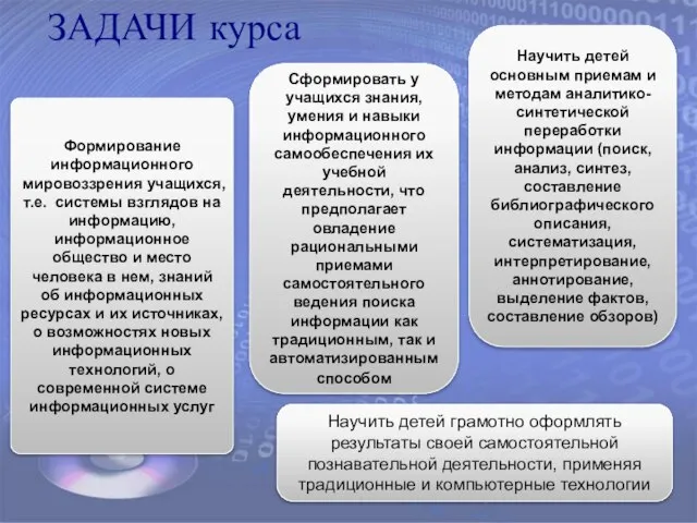 Формирование информационного мировоззрения учащихся, т.е. системы взглядов на информацию, информационное общество и