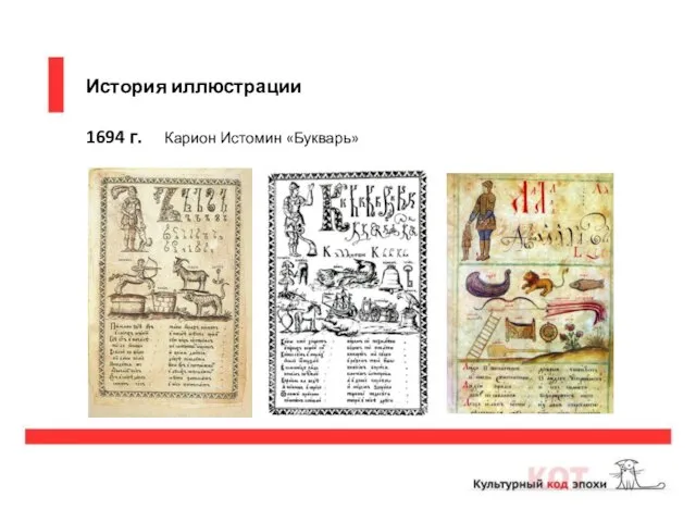 История иллюстрации 1694 г. Карион Истомин «Букварь»