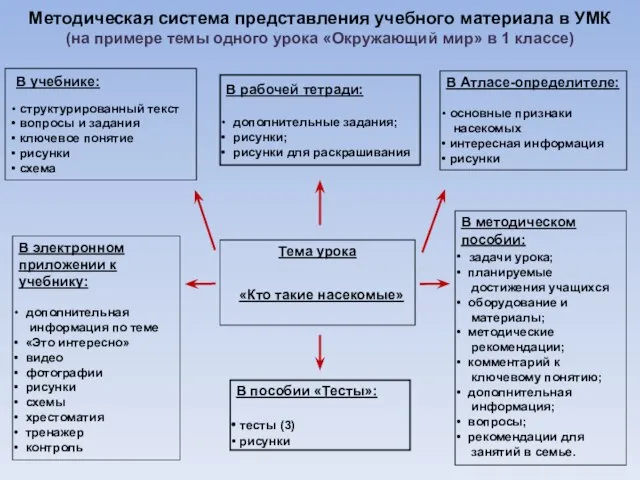 Методическая система представления учебного материала в УМК (на примере темы одного урока