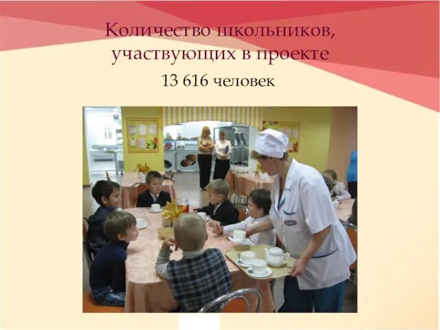 Количество школьников, участвующих в проекте 13 616 человек