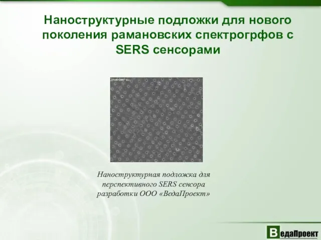 Наноструктурные подложки для нового поколения рамановских спектрогрфов с SERS сенсорами Наноструктурная подложка