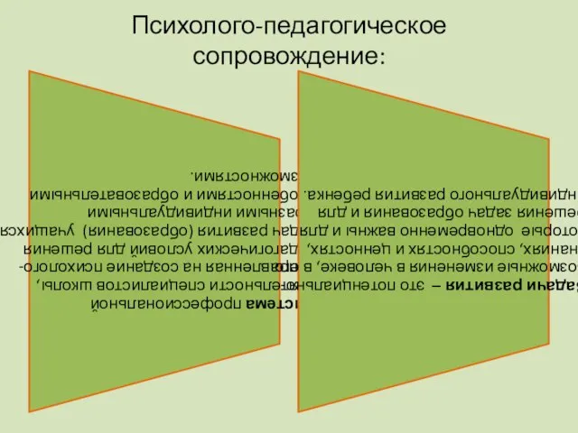 Психолого-педагогическое сопровождение: