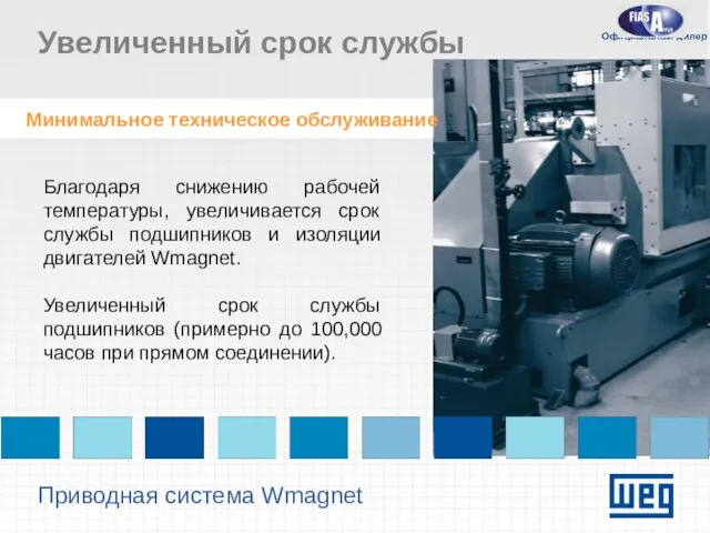 Приводная система Wmagnet Увеличенный срок службы Благодаря снижению рабочей температуры, увеличивается срок