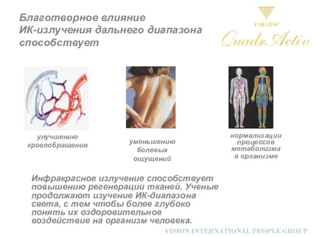 Благотворное влияние ИК-излучения дальнего диапазона способствует Инфракрасное излучение способствует повышению регенерации тканей.