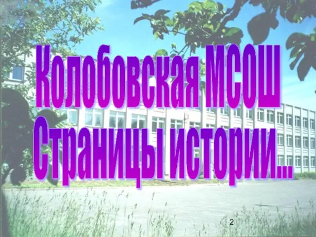 Страницы истории... Колобовская МСОШ