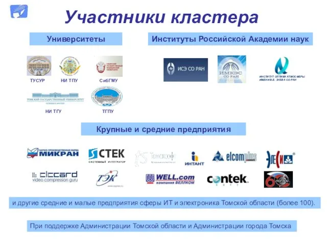 и другие средние и малые предприятия сферы ИТ и электроника Томской области