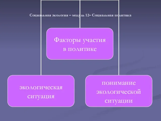 Социальная экология – модуль 12– Социальная политика