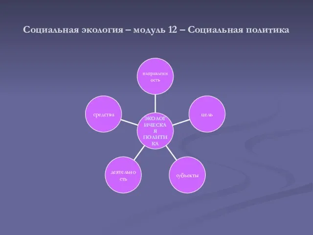 Социальная экология – модуль 12 – Социальная политика