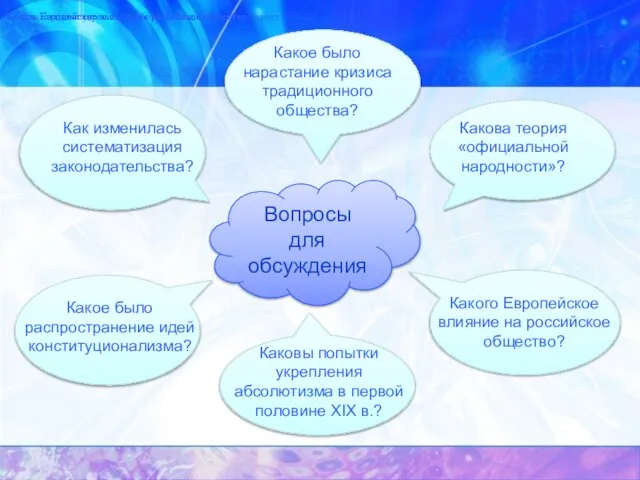 . Вопросы для обсуждения Как изменилась систематизация законодательства? Какое было распространение идей