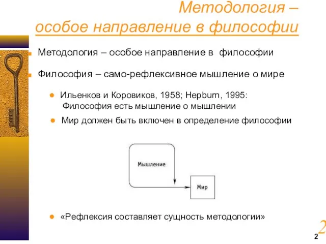 Методология – особое направление в философии 2 Методология – особое направление в