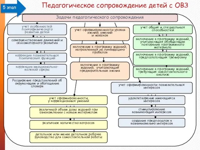 Педагогическое сопровождение детей с ОВЗ учет сформированности познавательных интересов Задачи педагогического сопровождения