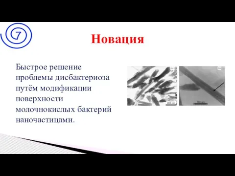 Быстрое решение проблемы дисбактериоза путём модификации поверхности молочнокислых бактерий наночастицами. Новация