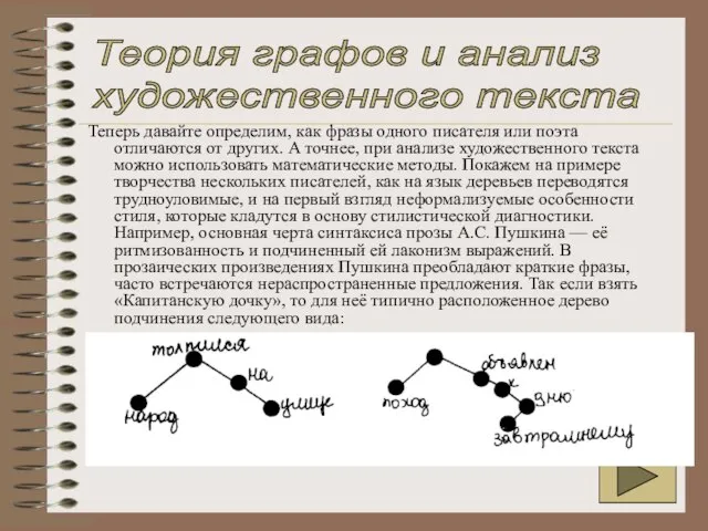 Теперь давайте определим, как фразы одного писателя или поэта отличаются от других.