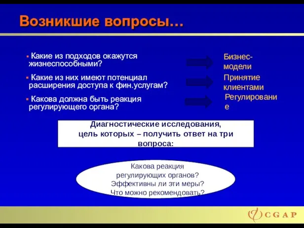 Возникшие вопросы… Какие из подходов окажутся жизнеспособными? Какие из них имеют потенциал