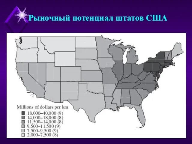 Рыночный потенциал штатов США