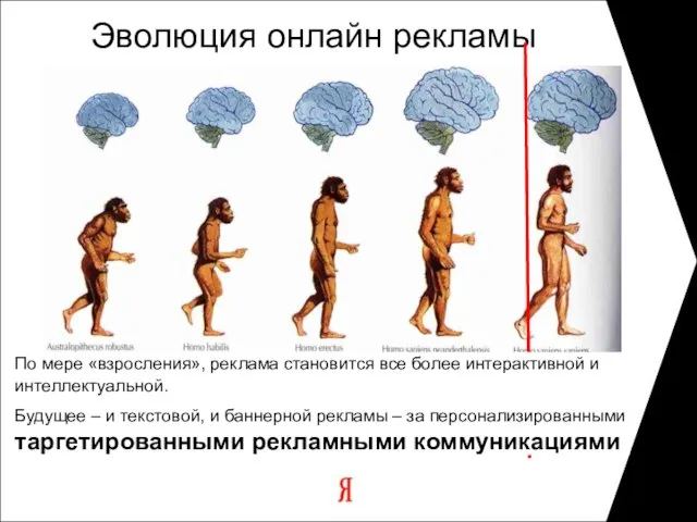 Эволюция онлайн рекламы По мере «взросления», реклама становится все более интерактивной и