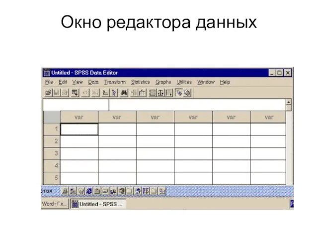 Окно редактора данных