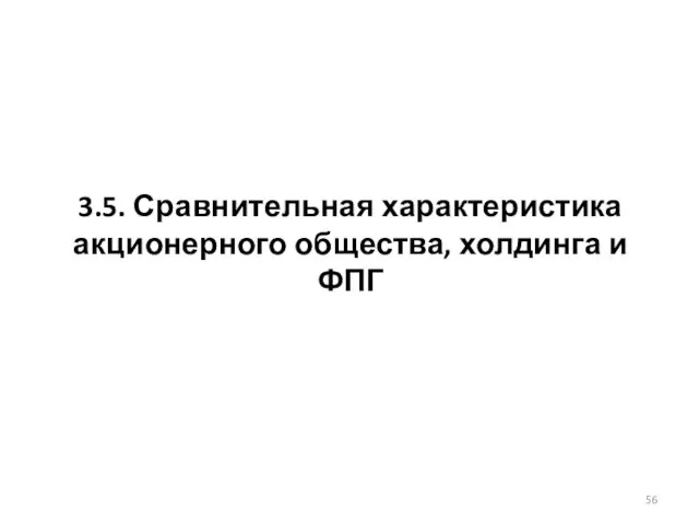 3.5. Сравнительная характеристика акционерного общества, холдинга и ФПГ