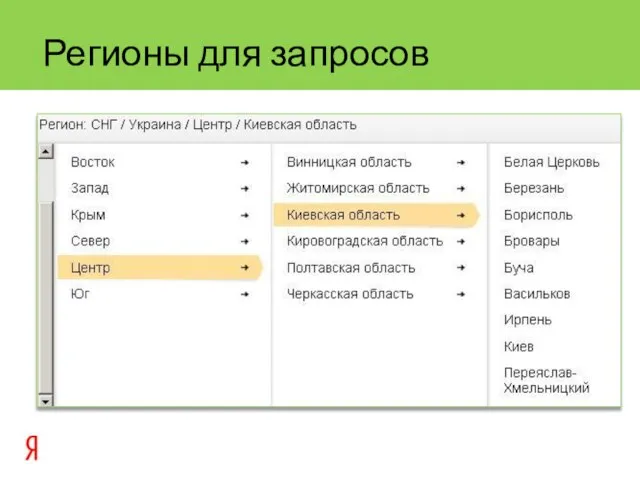 Регионы для запросов