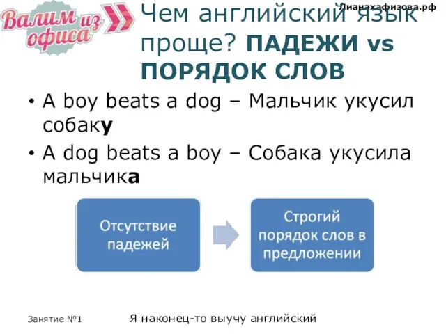 A boy beats a dog – Мальчик укусил собаку A dog beats