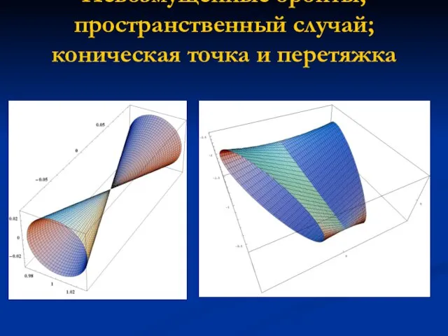 Невозмущенные орбиты; пространственный случай; коническая точка и перетяжка