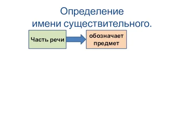 Определение имени существительного. Часть речи обозначает предмет