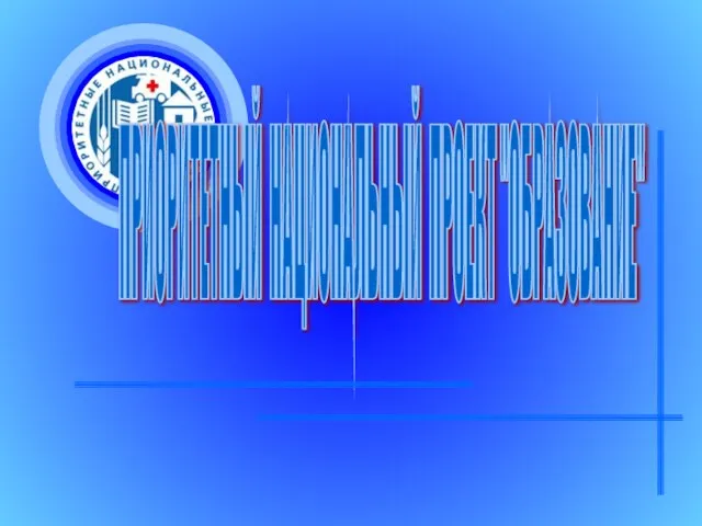 ПРИОРИТЕТНЫЙ НАЦИОНАЛЬНЫЙ ПРОЕКТ "ОБРАЗОВАНИЕ"
