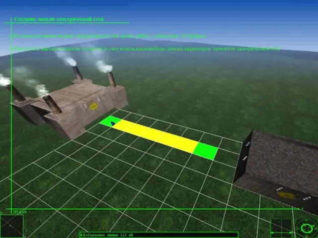 В основе создания модели электрической сети лежит работа с объектами 3d графики