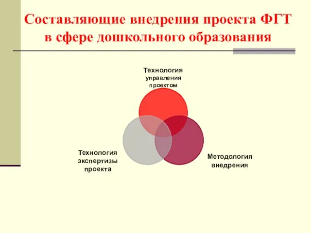 Составляющие внедрения проекта ФГТ в сфере дошкольного образования