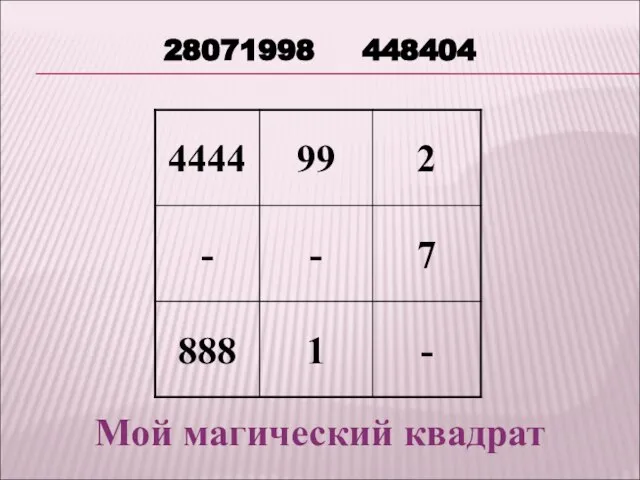 Мой магический квадрат 28071998 448404