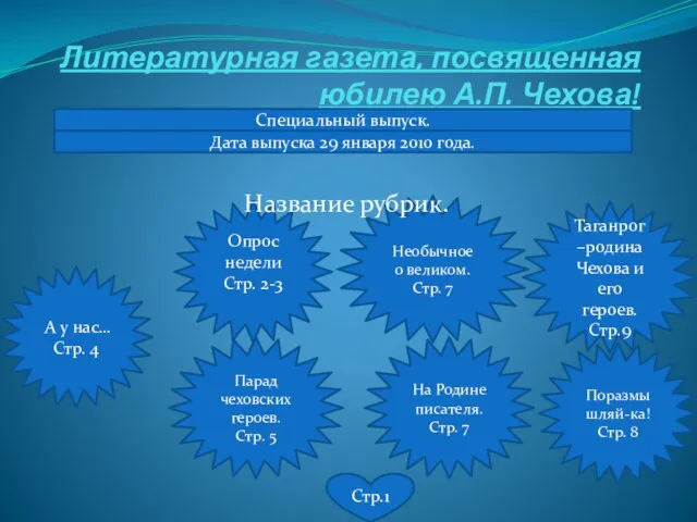 Опрос недели Стр. 2-3 Необычное о великом. Стр. 7 Литературная газета, посвященная