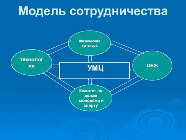 Модель сотрудничества технология Физическая культура Комитет по делам молодежи и спорту ОБЖ