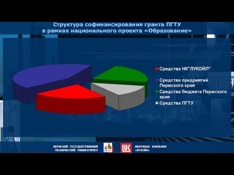 Структура софинансирования гранта ПГТУ в рамках национального проекта «Образование»