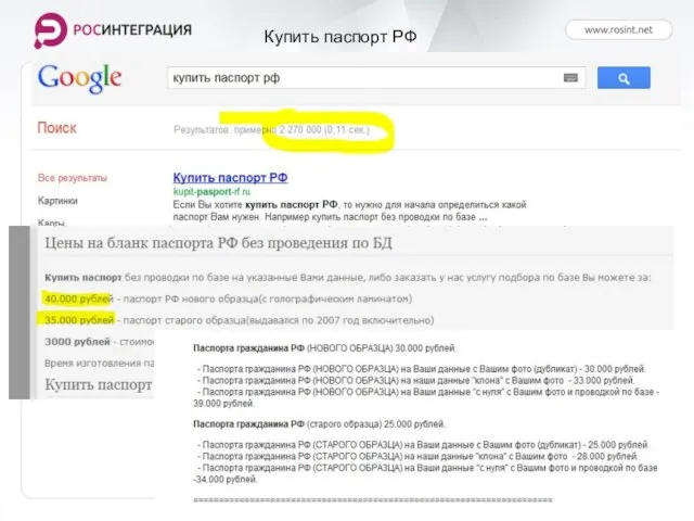 Купить паспорт РФ