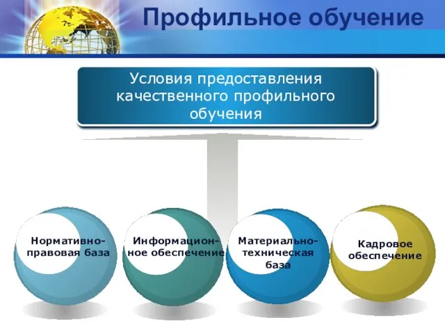 Условия предоставления качественного профильного обучения Профильное обучение