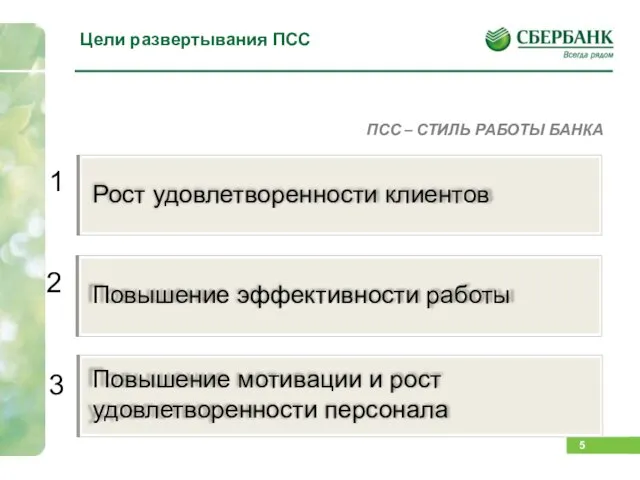 Цели развертывания ПСС ПСС – СТИЛЬ РАБОТЫ БАНКА