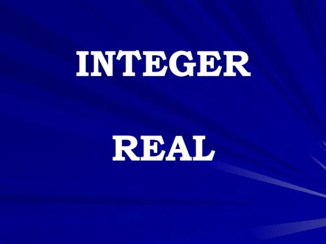 INTEGER REAL