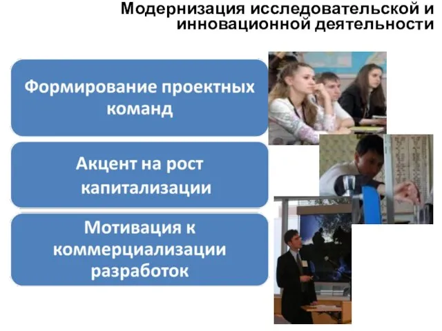 Модернизация исследовательской и инновационной деятельности