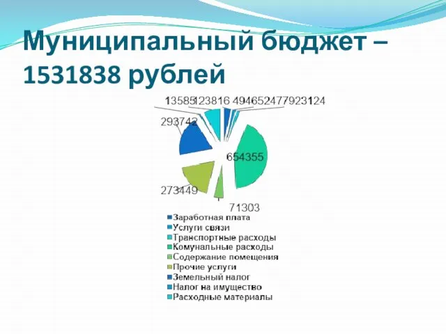 Муниципальный бюджет – 1531838 рублей