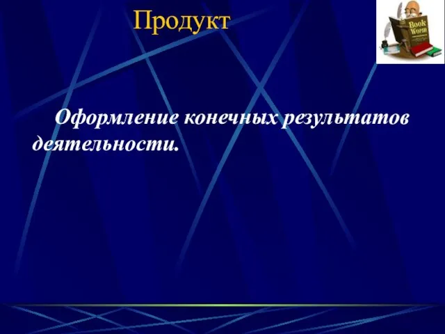 Продукт Оформление конечных результатов деятельности.