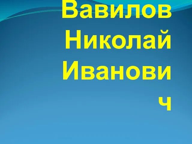 Вавилов Николай Иванович