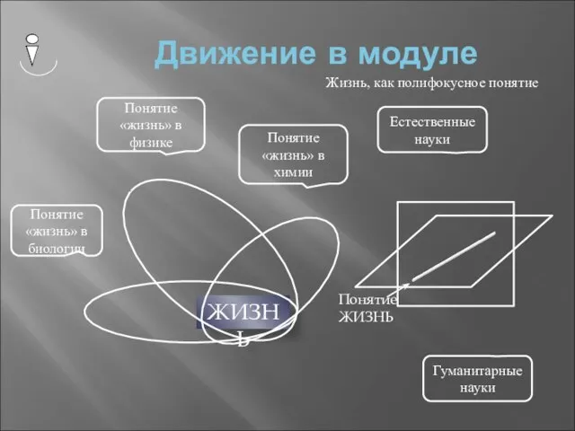 Движение в модуле Жизнь, как полифокусное понятие ЖИЗНЬ Понятие «жизнь» в физике