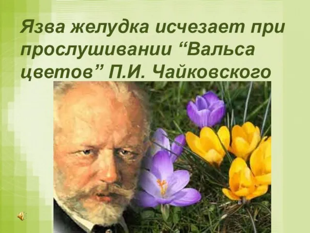 Язва желудка исчезает при прослушивании “Вальса цветов” П.И. Чайковского